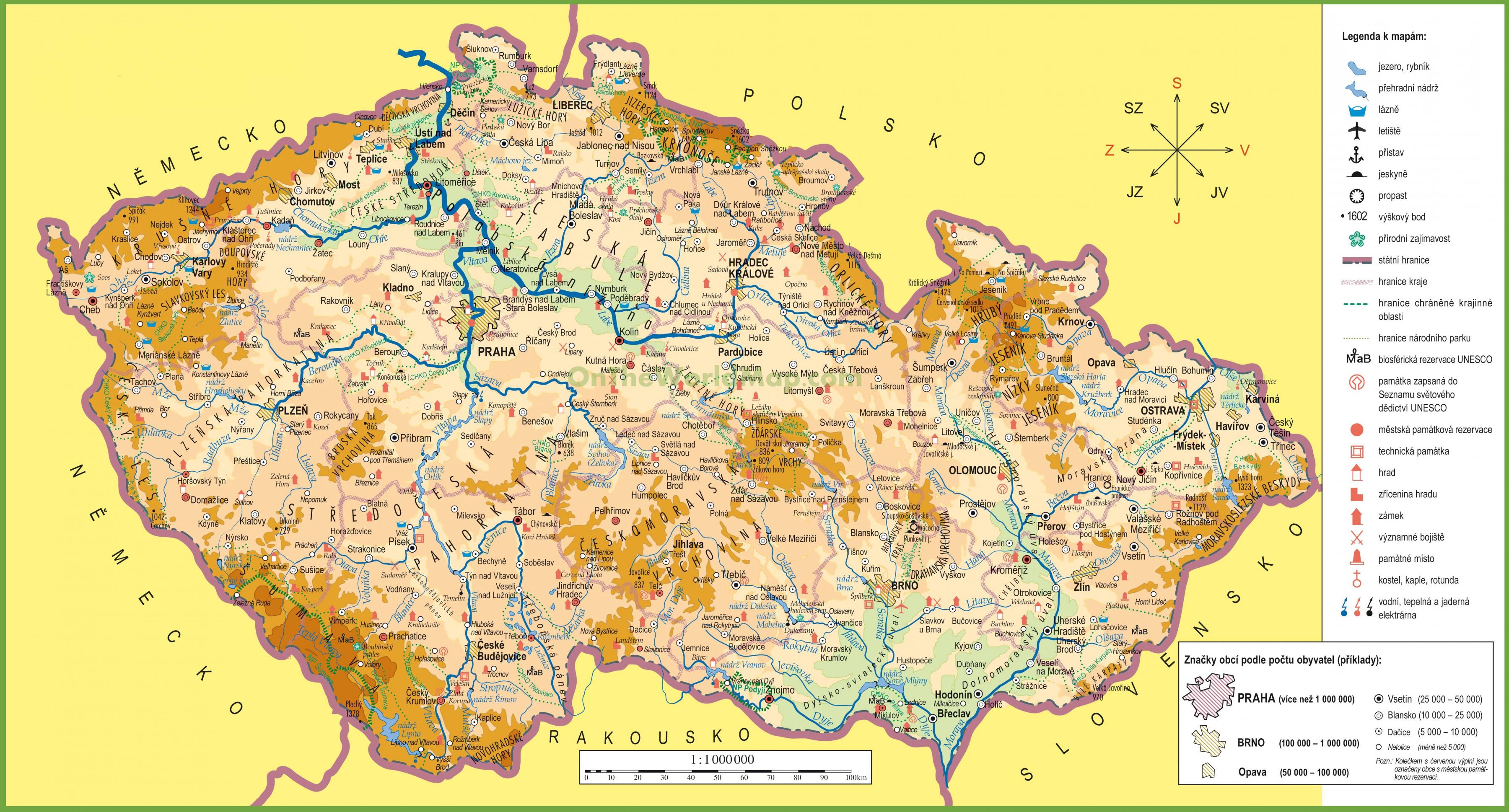 mapa ceska republika Česká republika na mape   Mapa českej republiky (Východná Európa  mapa ceska republika