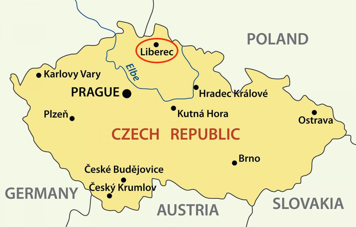 Liberec, česká republika mapa - Mapa Liberec, česká republika (Východná